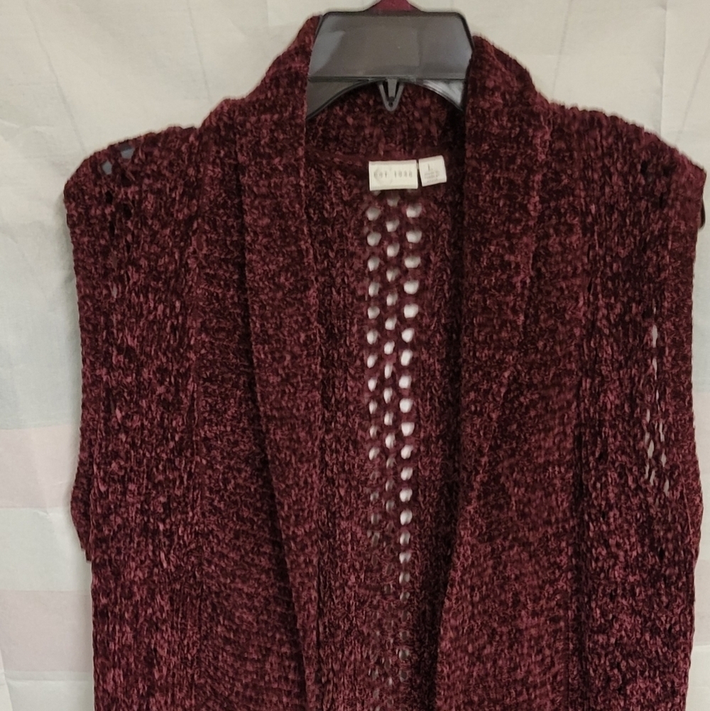C Est 1946 L Burgundy Sweater Vest Super Soft